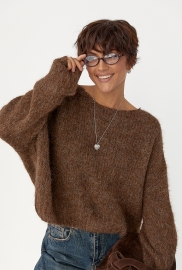 Укорочена в'язана кофта оверсайз Укорочена в'язана кофта оверсайз