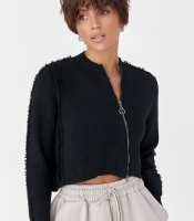 В'язаний кардиган з бічною блискавкою