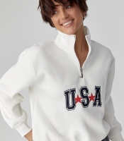 Теплий світшот з блискавкою на комірі