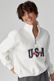 Теплий світшот з блискавкою на комірі Теплий світшот з блискавкою на комірі