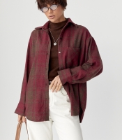 Тепла сорочка в клітинку з накладною кишенею