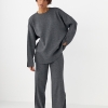 В'язаний костюм з вільною кофтою та широкими штанами  LX-10706910