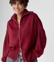 Трикотажний вільний кардиган на блискавці