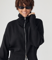 Трикотажний вільний кардиган на блискавці