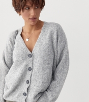 В'язаний вільний кардиган на ґудзиках