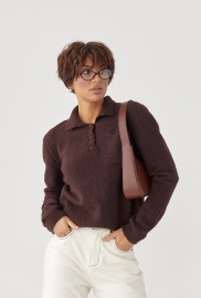 Тепла кофта-поло з накладною кишенею Тепла кофта-поло з накладною кишенею