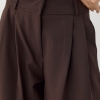 Класичні однотонні штани-палаццо зі складками  LX-10708928