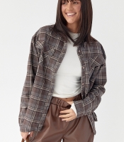 Клітчаста сорочка з напівкруглим низом