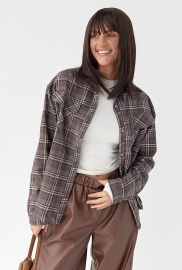 Клітчаста сорочка з напівкруглим низом