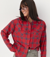 Клітчаста сорочка з напівкруглим низом