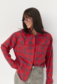 Клітчаста сорочка з напівкруглим низом