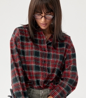 Сорочка в клітинку з подовженою спинкою