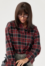 Сорочка в клітинку з подовженою спинкою