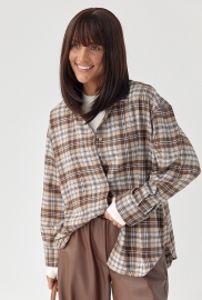 Сорочка в клітинку з подовженою спинкою