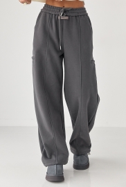 Однотонні теплі спортивні штани із затяжками внизу Однотонні теплі спортивні штани із затяжками внизу