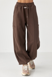 Однотонні теплі спортивні штани із затяжками внизу Однотонні теплі спортивні штани із затяжками внизу