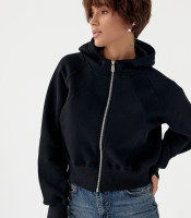 Утеплене коротке худі на блискавці