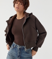 Утеплене коротке худі на блискавці