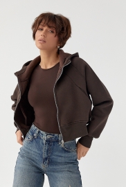 Утеплене коротке худі на блискавці