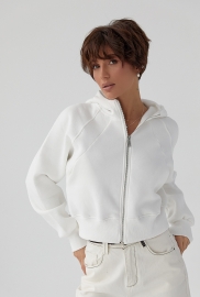 Утеплене коротке худі на блискавці