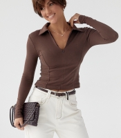 Укорочений лонг-поло із блискавкою на горловині