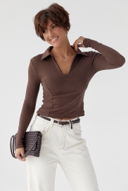 Укорочений лонг-поло із блискавкою на горловині