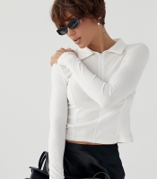 Укорочений лонг-поло із блискавкою на горловині