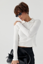 Укорочений лонг-поло із блискавкою на горловині