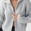 Кардиган на блискавці з крупної в'язки  LX-10711110