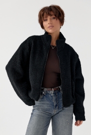 Жіночий кардиган із хутра Тедді на блискавці