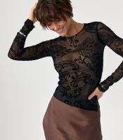 Прозорий лонг у сітку з драпіруванням