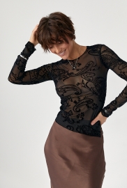 Прозорий лонг у сітку з драпіруванням