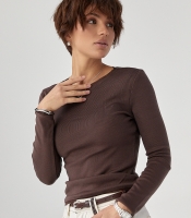 Однотонний лонгслів із сітчастою окантовкою