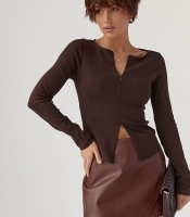 Приталений лонг на блискавці