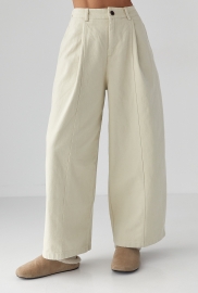 Котонові штани-палаццо зі складками Котонові штани-палаццо зі складками