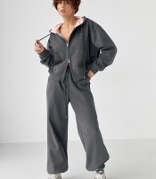 Теплий спортивний костюм з капюшоном із рожевим начосом