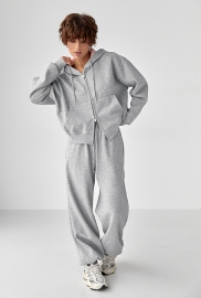 Теплий спортивний костюм з капюшоном із рожевим начосом Теплий спортивний костюм з капюшоном із рожевим начосом