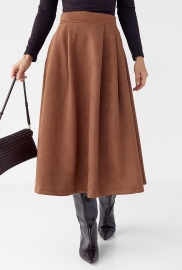 Замшева пишна спідниця довжини міді Замшева пишна спідниця довжини міді