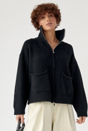 В'язаний кардиган на блискавці з кишенями В'язаний кардиган на блискавці з кишенями