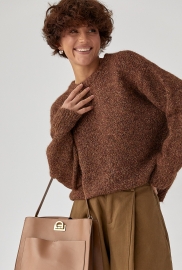 В'язана вільна кофта меланж В'язана вільна кофта меланж