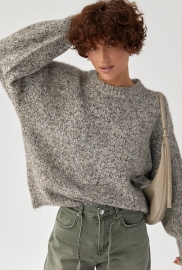 В'язана вільна кофта меланж В'язана вільна кофта меланж