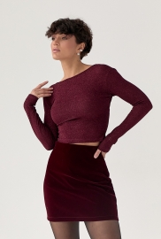 Лонгслів із люрексу з оголеною спиною