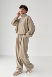 Зимовий однотонний спортивний костюм із затяжками Зимовий однотонний спортивний костюм із затяжками