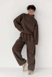 Зимовий однотонний спортивний костюм із затяжками Зимовий однотонний спортивний костюм із затяжками