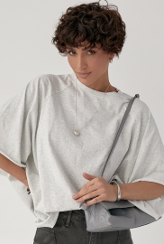 Однотонна вільна футболка з рукавами-реглан Однотонна вільна футболка з рукавами-реглан