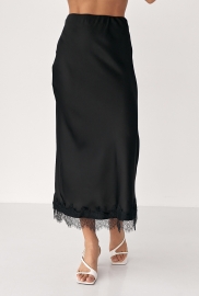 Атласна спідниця міді з мереживом Атласна спідниця міді з мереживом