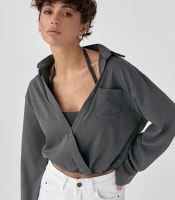 Коротка сорочка у комплекті з майкою в рубчик