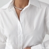 Класична однотонна сорочка з драпіруванням  LX-10720947