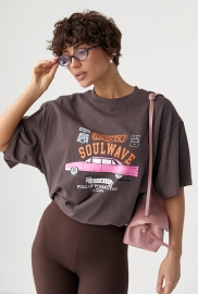 Футболка вільного фасону  із принтом авто