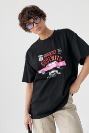 Футболка вільного фасону  із принтом авто